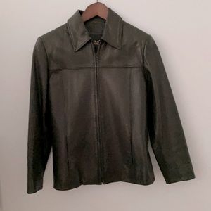 AM Studio black lambskin leather jacket